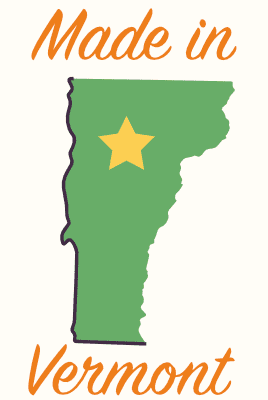 Illustration says 'Made in Vermont' and features Vermont state icon.